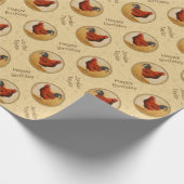 Rhode Island Rooster Gelber Hintergrund Geschenkpapier (Ecke)
