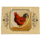 Rhode Island Rooster Gelber Hintergrund Große Geschenktüte (Vorderseite)