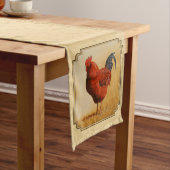 Rhode Island Rooster Gelber Hintergrund Mittelgroßer Tischläufer (Beispiel)