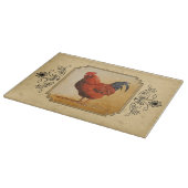Rhode Island Rooster Gelber Hintergrund Schneidebrett (Ecke)