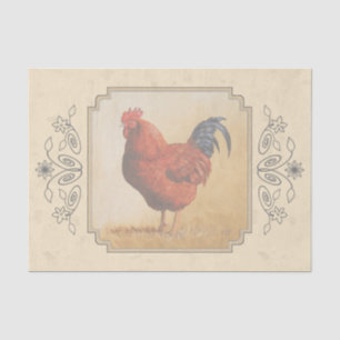 Rhode Island Rooster Gelber Hintergrund Seidenpapier