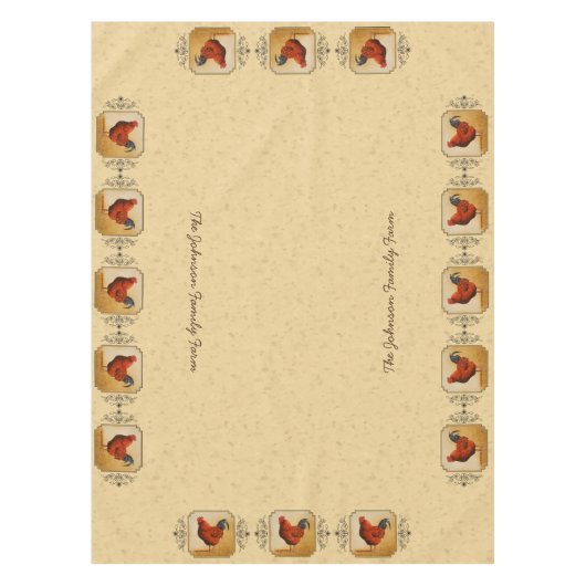 Rhode Island Rooster Gelber Hintergrund Tischdecke (Vorderseite)