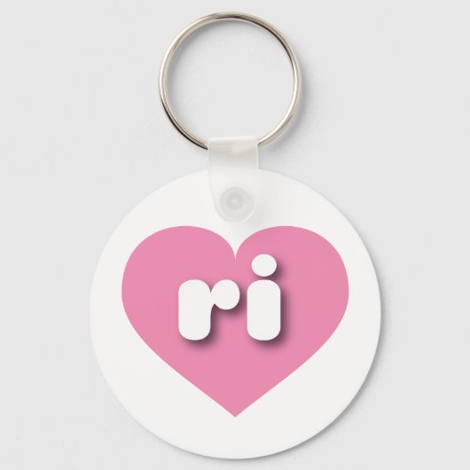 Rhode Island rosa Herz - I Liebe ri Schlüsselanhänger (Vorderseite)