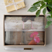 Rhode Island Rot-Hahn, der im Barnyard kräht Seidenpapier (Geschenk)