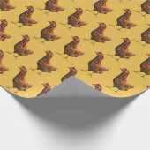 Rhode Island Rot-Henne-Huhn-Packpapier Geschenkpapier (Ecke)