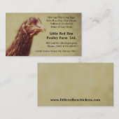 Rhode Island Rot-Huhn-Hünchen - Geflügel-Bauer Visitenkarte (Vorne/Hinten)