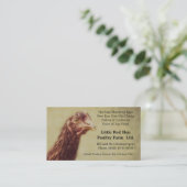 Rhode Island Rot-Huhn-Hünchen - Geflügel-Bauer Visitenkarte (Stehend Vorderseite)