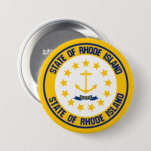 Rhode Island RundEmblem Button (Vorne & Hinten)