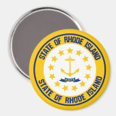 Rhode Island RundEmblem Magnet (Vorderseite/Rückseite)