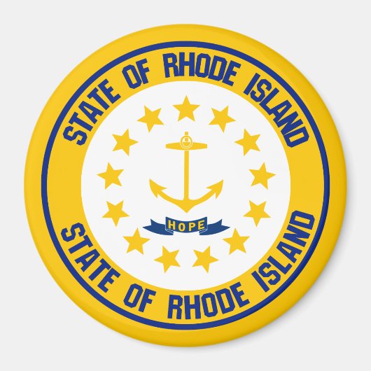 Rhode Island RundEmblem Magnet (Vorne)