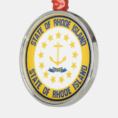 Rhode Island RundEmblem Ornament Aus Metall (Links)