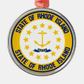 Rhode Island RundEmblem Ornament Aus Metall (Vorne)