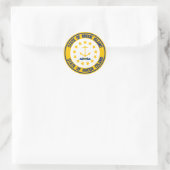 Rhode Island RundEmblem Runder Aufkleber (Tasche)