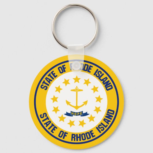 Rhode Island RundEmblem Schlüsselanhänger (Vorderseite)