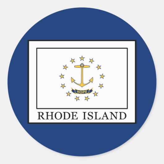 Rhode Island Runder Aufkleber (Vorderseite)