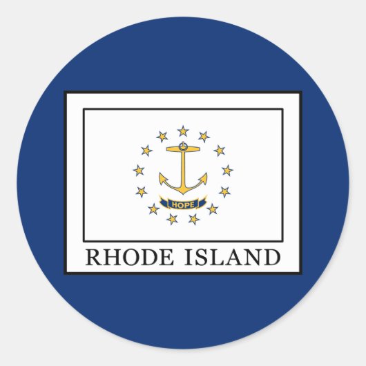 Rhode Island Runder Aufkleber (Vorderseite)