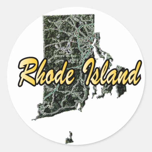 Rhode Island Runder Aufkleber (Vorderseite)