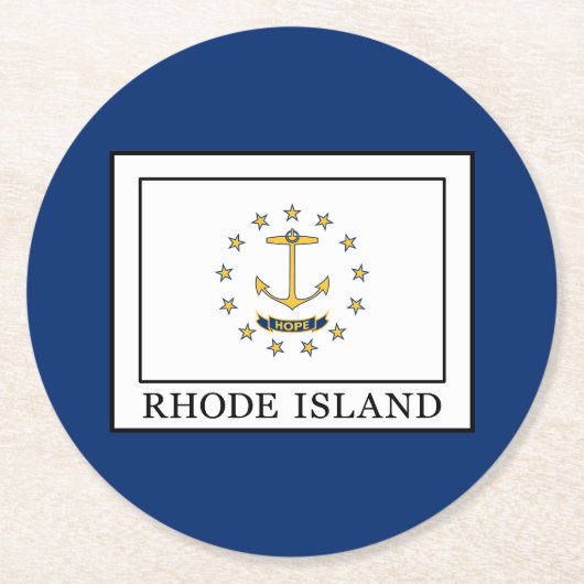 Rhode Island Runder Pappuntersetzer (Vorderseite)