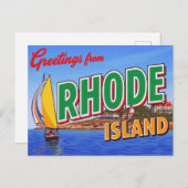 Rhode Island Sailboat Mansion Postkarte (Vorne/Hinten)