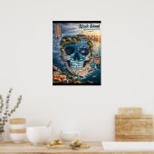 Rhode Island Schädel-Kunstprint | State of Mind Poster (Küche)