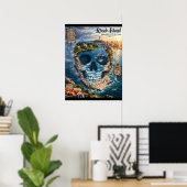Rhode Island Schädel-Kunstprint | State of Mind Poster (Heimbüro)