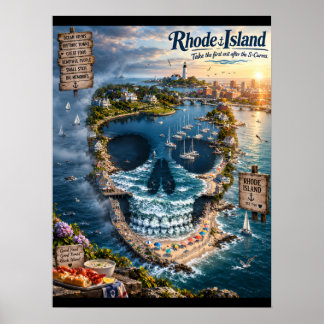 Rhode Island Schädel-Kunstprint | State of Mind Poster