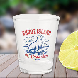 Rhode Island Seal Illustration for Tourists Schnapsglas