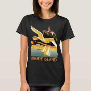 Rhode Island Segelboot Gelbe Reise T-Shirt