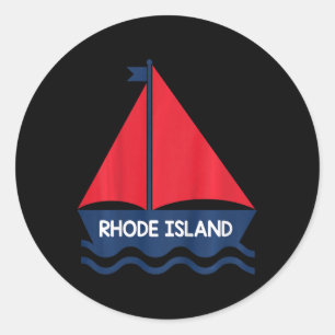 Rhode Island Segelboot Jungen Mädchen Kleinkind Runder Aufkleber