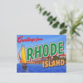 Rhode Island Segelboot-Villa Postkarte (Stehend Vorderseite)