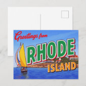 Rhode Island Segelboot-Villa Postkarte (Vorne/Hinten)