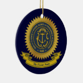 Rhode Island Siegel Keramik Ornament (Rechts)