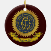 Rhode Island Siegel Keramik Ornament (Hinten)