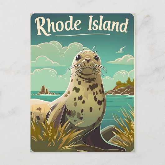 Rhode Island Siegel Postkarte (Vorderseite)