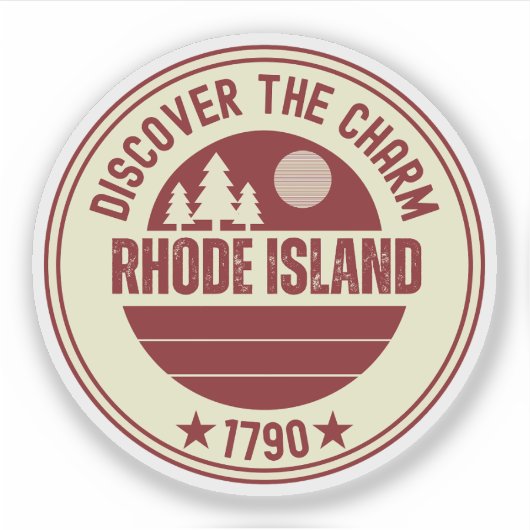 Rhode Island Souvenir - RI Staat Geschenk Aufkleber (Vorderseite)