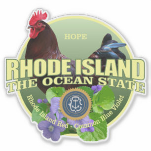 Rhode Island Staat Bird & Blume Aufkleber