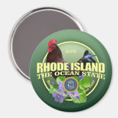 Rhode Island Staat Bird & Blume Magnet (Vorderseite/Rückseite)