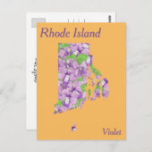 Rhode Island Staat Blume Collage Karte (Vorne/Hinten)