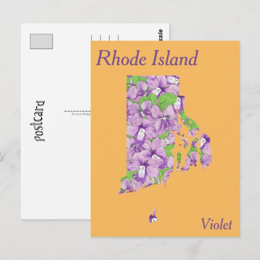 Rhode Island Staat Blume Collage Karte (Vorne/Hinten)