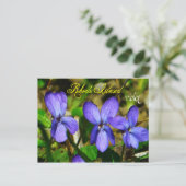Rhode Island Staat Blume: Violett Postkarte (Stehend Vorderseite)