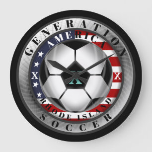 Rhode Island Staat Generation X American Soccer Große Wanduhr