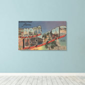 Rhode Island (Staat Hauptstadt/Blume) Leinwanddruck (Insitu (Holzboden))