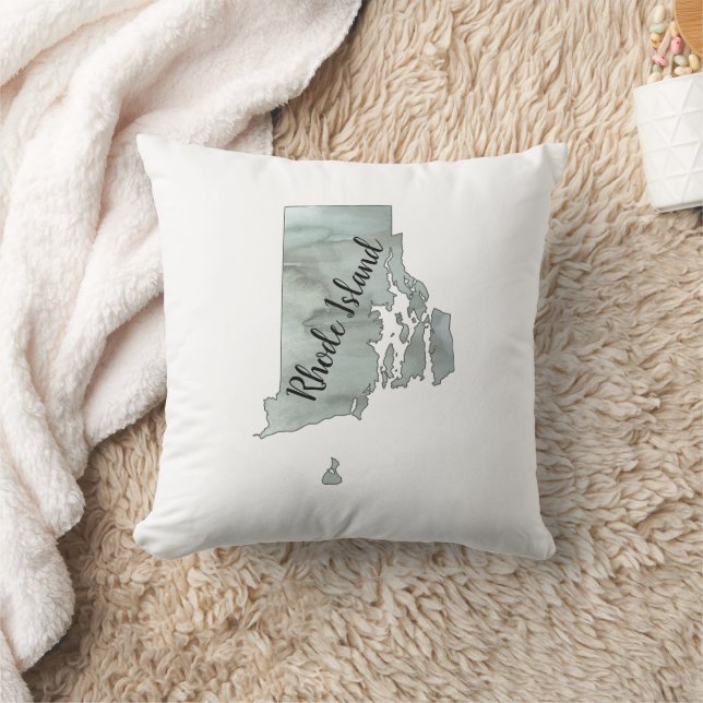 Rhode Island Staat Illustration Kissen (Decke)