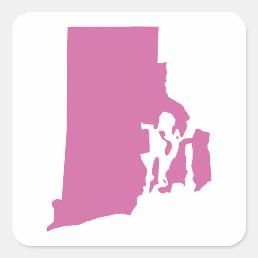 Rhode Island Staat Kontur Quadratischer Aufkleber (Vorderseite)