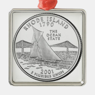 Rhode Island Staat Quarter Ornament Aus Metall