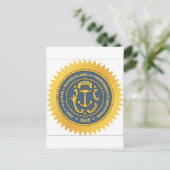Rhode Island Staat Siegel Postkarte (Stehend Vorderseite)