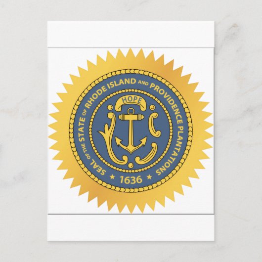 Rhode Island Staat Siegel Postkarte (Vorderseite)