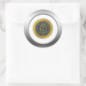 Rhode Island Staat Siegel Runder Aufkleber (Tasche)