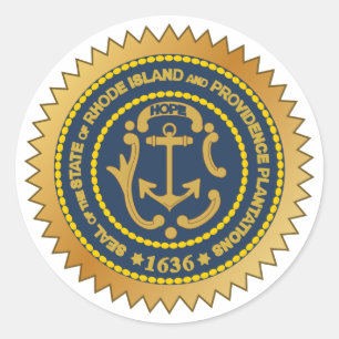 Rhode Island Staat Siegel Runder Aufkleber
