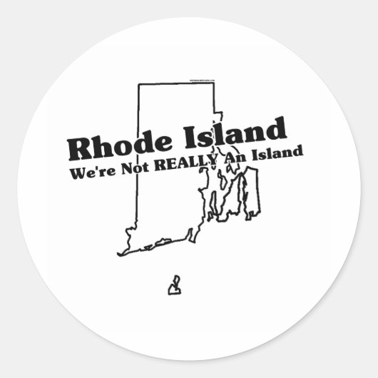 Rhode Island Staat Slogan Runder Aufkleber (Vorderseite)